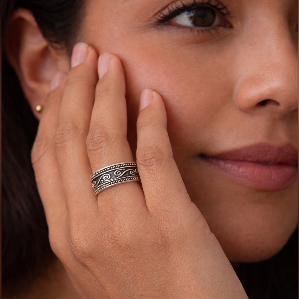 Sterling Silver Oxidized Bali Handmade Boho Statement Tribal Jewelry
